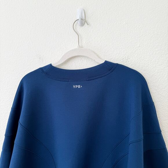 [Abercrombie & Fitch] YPB Blue neoKnit Cropped Crew Neck Sweatshirt Size Large L - Picture 5 of 12